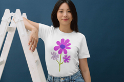 Playful Purple Daisy Trio Embroidery Design Product Image 2