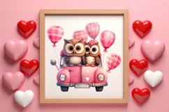 Couple Owl Valentines Day Clipart, Couple Owl Clipart Product Image 3