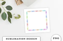 Watercolor Clips School Supplies Frame png Product Image 3