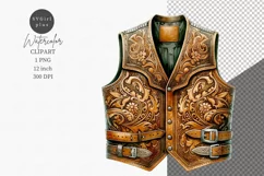 Western clipart, Western leather vest, Vest clipart Product Image 1