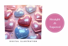 3D Glitter Heart Tumbler Design, Valentine's Day Tumbler 3D Product Image 3