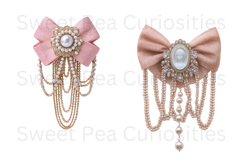 Cameo, Pink, Pearls, Ephemera, PNG, Junk Journal, clipart Product Image 3