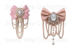 Cameo, Pink, Pearls, Ephemera, PNG, Junk Journal, clipart Product Image 3