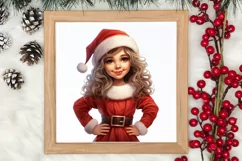 Christmas Cute Girl Sublimation Clipart, Christmas Cute Product Image 3