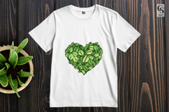 Green Leaf Heart Botanical Clipart Sublimation PNG Product Image 2