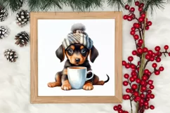 Christmas Dog And Coffee Clipart, Christmas Clipart Product Image 3
