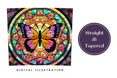 Butterfly Tumbler Sublimation, Stained Glass Butterfly PNG Product Image 3