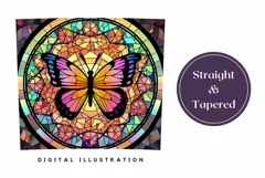 Butterfly Tumbler Sublimation, Stained Glass Butterfly PNG Product Image 3