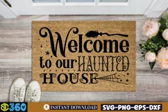 Welcome to our haunted house SVG, Halloween Door Sign SVG Product Image 3