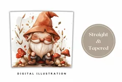 Watercolor Gnome Tumbler Design, Fall Mushrooms Tumbler Product Image 3