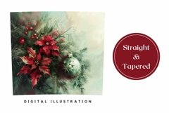 Watercolor Christmas Tumbler, Christmas Tree Tumbler PNG Product Image 3