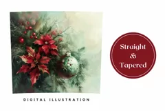 Watercolor Christmas Tumbler, Christmas Tree Tumbler PNG Product Image 3