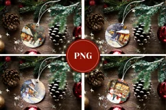 Watercolor Christmas Ornaments, Watercolor Snowman Ornament Product Image 3