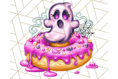 Halloween Donut Clipart PNG, Cute Spooky Doughnut Art Product Image 3