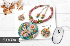 Butterfly Blossom Jewelry Set Mouse Pad PNG Design Product Image 1