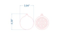 Christmas Ornament SVG laser cut file for Glowforge Product Image 4