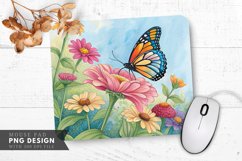 Butterfly Garden Delight Mouse Pad PNG Design Product Image 1