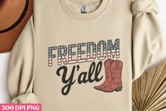 Freedom Y&#039;all PNG, Western 4th Of July Sublimation PNG Product Image 3