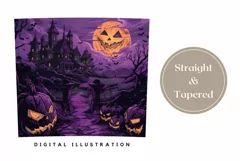 Halloween Tumbler Design, Creepy Castle Tumbler Wrap Product Image 3