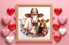 Vintage Valentines Farm Animals Clipart, Valentines Couple Product Image 3