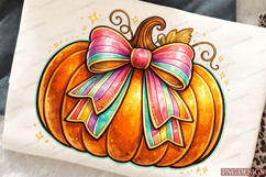 Pink Pumpkin Coquette Sublimation Design, Product Image 5