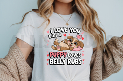 Adorable Puppy Loves Belly Rubs Cute Valentines Day Design Product Image 3