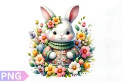 Spring Bunny Clipart - Bunny sublimation PNG Design Product Image 1