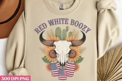 Red White Boozy PNG, Western 4th Of July Sublimation PNG Product Image 3
