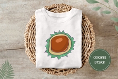 Cartoon Chestnut Illustration, Chestnut PNG, Autumn Print Product Image 3