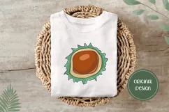 Cartoon Chestnut Illustration, Chestnut PNG, Autumn Print Product Image 3