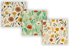 Bohemian Wildflower Seamless Pattern, Earthy Tones and Green Product Image 3