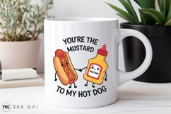 Cute Hotdog And Mustard Couple Sublimation Png
