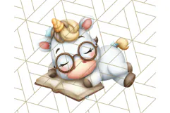 Magical Bookish Unicorn PNG Clipart Reading Books & Stories Product Image 3