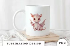 Watercolor cute Dragon sublimation png Product Image 3