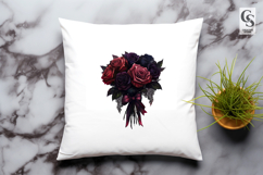Dark Gothic Rose Bouquet Clipart Sublimation PNG Product Image 3