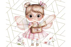 Bookish Fairy PNG Clipart, Whimsical Reading Elements Png Product Image 3