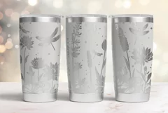 20oz Tumbler laser svg Dragonflies and Water Lilies wrap Product Image 4