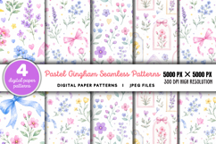 Pastel Gingham Seamless Patterns JPG Product Image 1