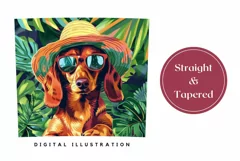 Summer Dog Tumbler Wrap Design, Dachshund Tumbler Design Product Image 3