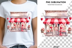 Watercolor Valentine shop png design for T-shirts Product Image 3