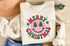 Merry Christmas Smiley Face PNG Design Product Image 3