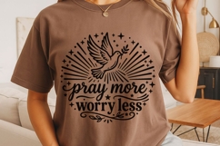 Pray More Worry Less Svg, Mental Health Svg, Religious Svg. Product Image 4