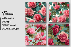 Vintage Red Roses Digital Paper Product Image 3