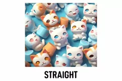 3D Cute Kittens Sublimation Tumbler Wrap | 3D Tumbler Wrap Product Image 2