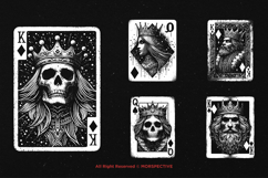 10 Bundle Dark Art Diamond Card King Queen Skull Playing Product Image 5