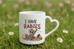 I Have Rabies ,Funny Raccoon PNG Sublimation Design Product Image 3