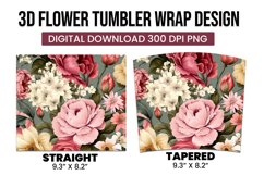 Colorful Flower Tumbler Wrap Design Product Image 3