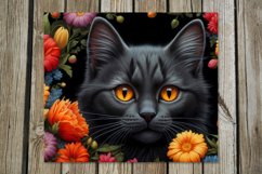 Cats &amp; flowers | skinny tumbler Sublimation design bundle Product Image 3