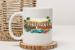 California State PNG, Vintage Coastal Sunset Sublimation Product Image 4