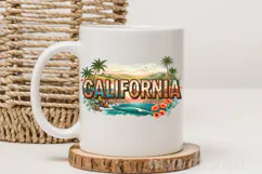 California State PNG, Vintage Coastal Sunset Sublimation Product Image 4
